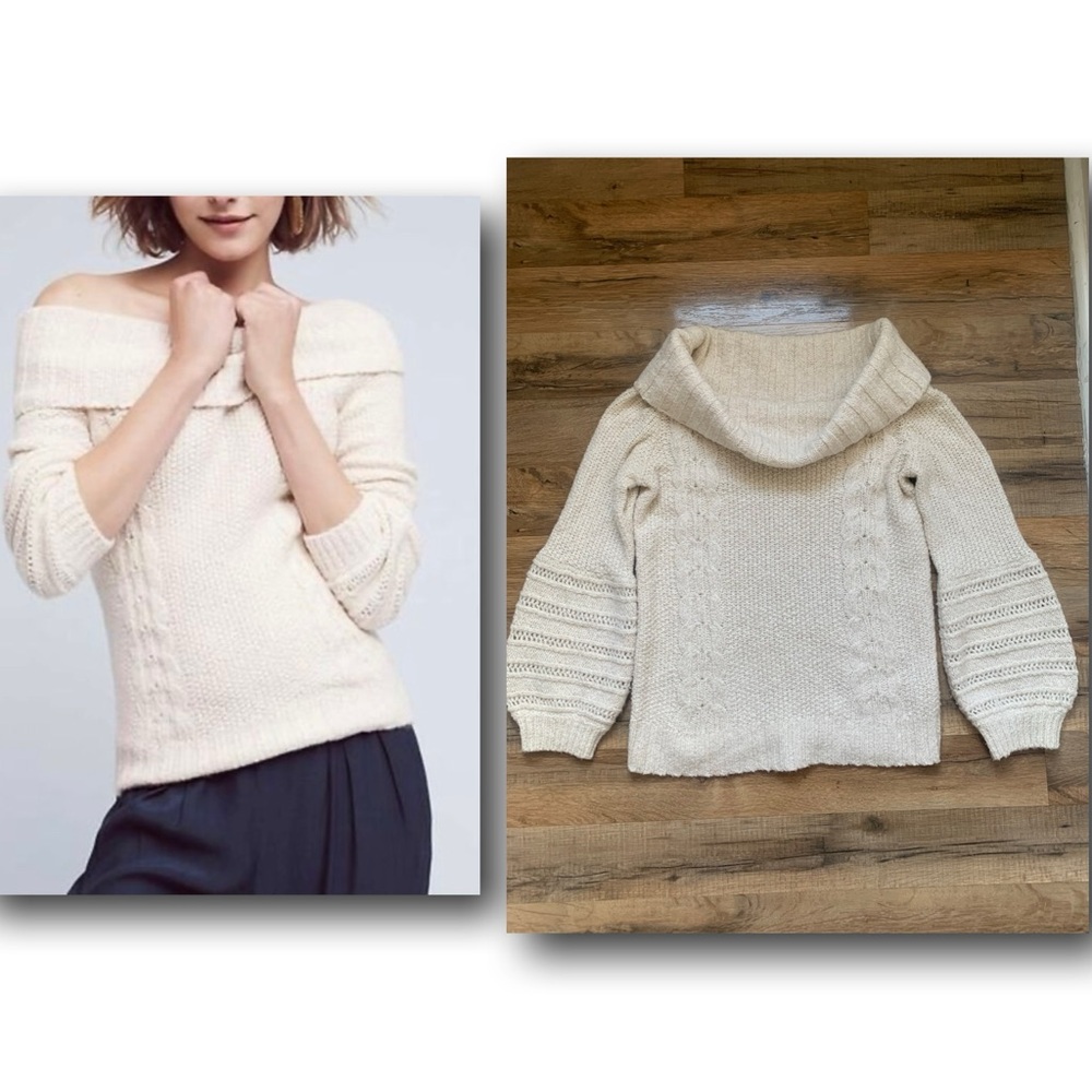 Sleeping on Snow Anthropologie Neves off the shoulder sweater